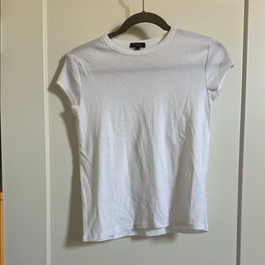 Massimo Dutti White Baby Tee Women's Top